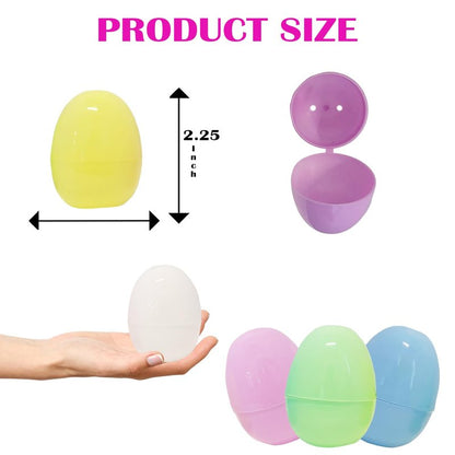 The Dreidel Company Fillable Easter Eggs 100-Pack, Pastel Colorful Bright Plastic Easter Eggs with Hinge, Perfect for Easter Egg Hunt, Surprise Egg, Easter Hunt,2.25" Fillable Eggs