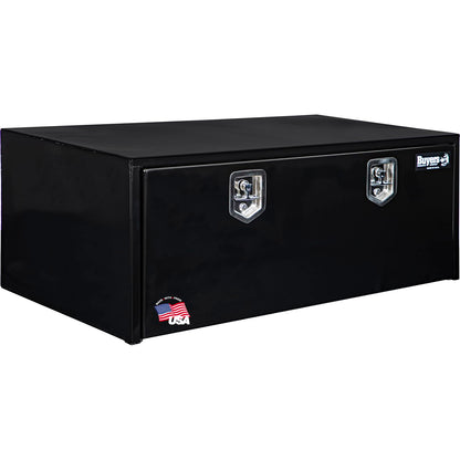 Buyers Products 1708310 Black Steel Underbody Truck Tool Box – 18 x 24 x 48 Inch - Truck Bed & Underbelly RV Storage Box, Locking T-Latch, Weather-Resistant, Heavy-Duty Flatbed Job Box, Made in USA