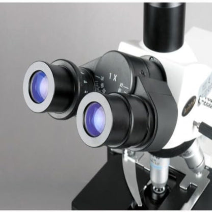 AmScope T690C-PL Trinocular Compound Microscope, 40X-2500X Magnification, WH10x and WH25x Super-Widefield Eyepieces, Infinity Plan Achromatic Objectives, Brightfield, Kohler Condenser, Double-Layer Mechanical Stage