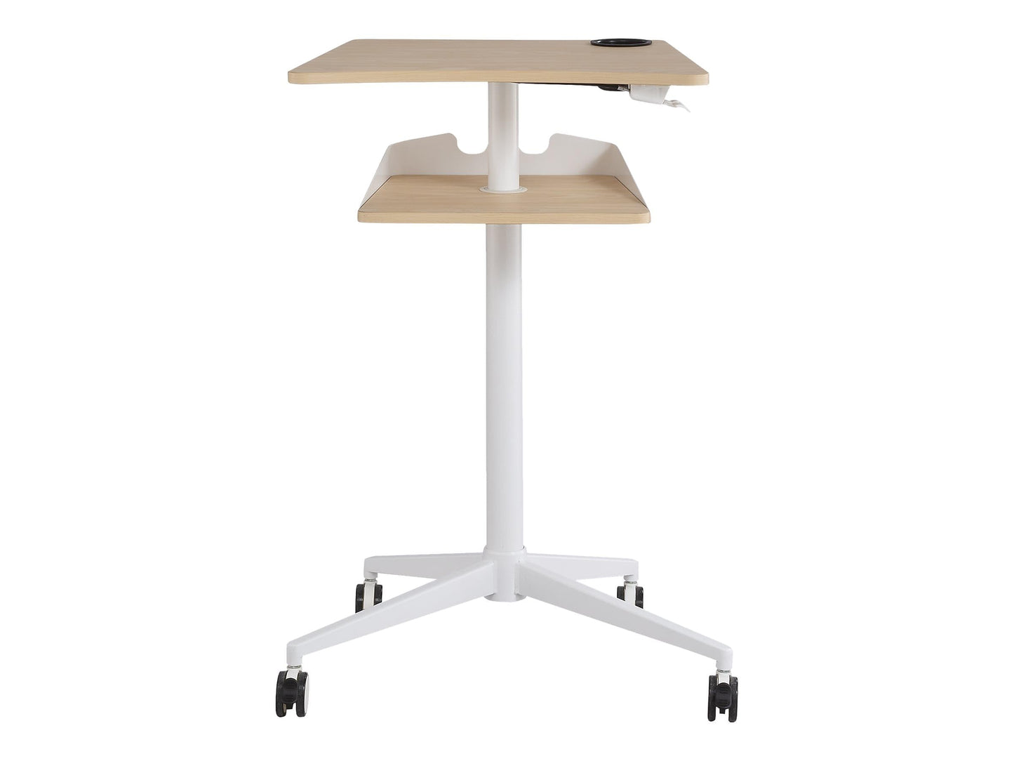 Safco 1944NA VUM Pneumatic Height-Adjustable Stand-Up Mobile Laptop Computer Workstation, Mobile Computer Cart, 22.875" D x 30.75" W x 48.25" H