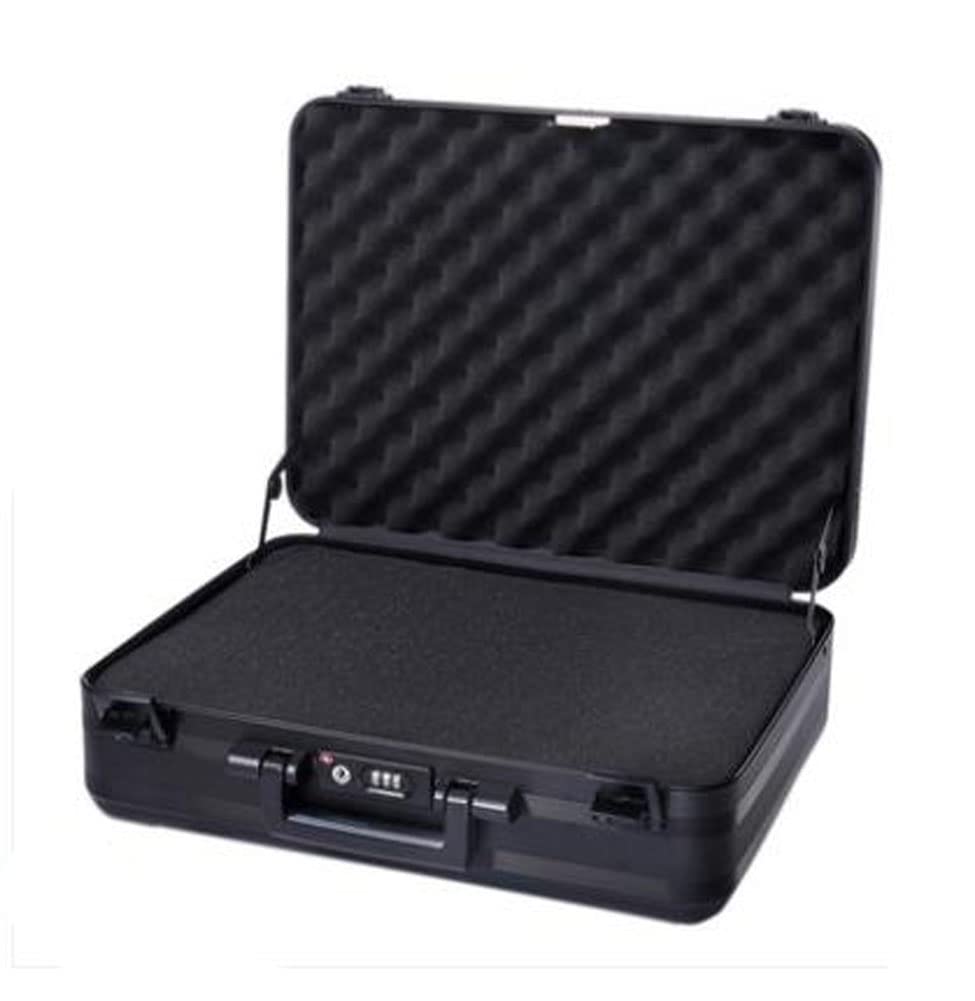 Urecimy Aluminum Briefcase 18.1X13.8X4.5 Inch Metal Toolkit Box Family Medical Case Cash Suitcase Equipment Electronic Instruments Case with Foam