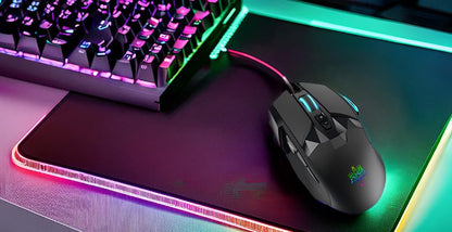MOJO Silent Dual Mode Wireless Rechargeable Gaming Mouse - Ultra Fast Tournament Level Performance Mouse for PC Gaming w/Adjustable DPI (1000-4800), Custom Software, Macros, and More