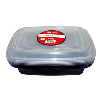 Lunch Boxes - 2.25lb, Plastic - Case Of 144 - For Meal Prep, Takeout & Food Storage