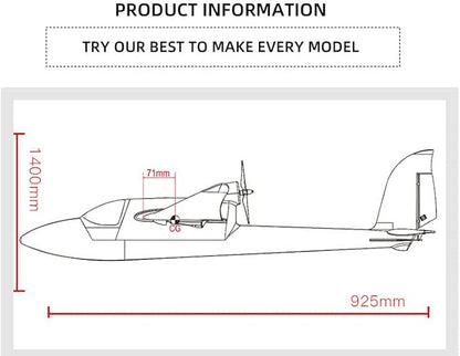 RC Plane Airplane Sky Surfer 1400mm 55inch Wingspan EPO FPV Glider Trainer RC Airplane PNP Version (Blue)