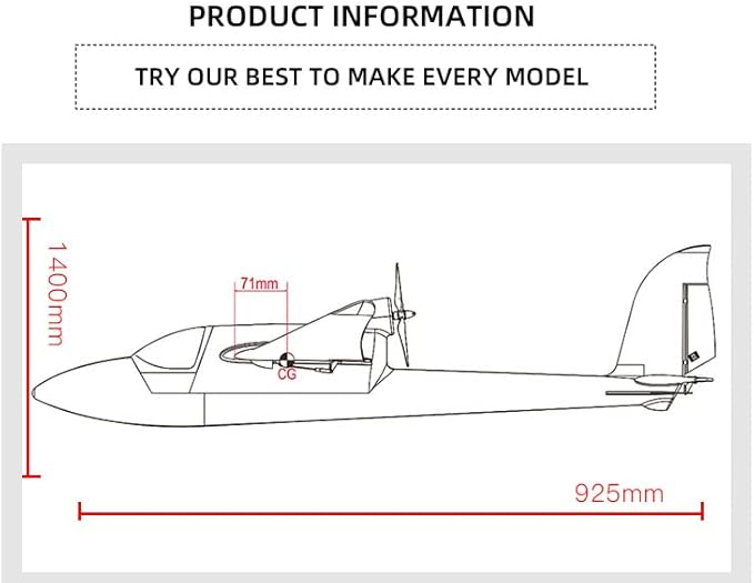 RC Plane Airplane Sky Surfer 1400mm 55inch Wingspan EPO FPV Glider Trainer RC Airplane PNP Version (Red)
