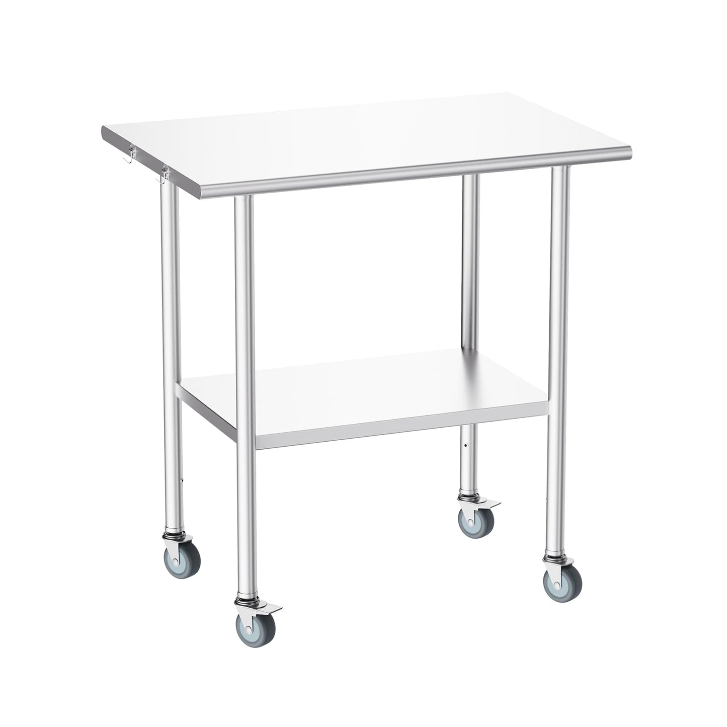 Atelicf All-Stainless Steel Prep Table, 24 X 36 Inch, with Casters and Adjustable Undershelf, Heavy-Duty Build for Outdoor Use,Restaurants,Hotels,Workshops,Kitchens,Gardens, and Garages
