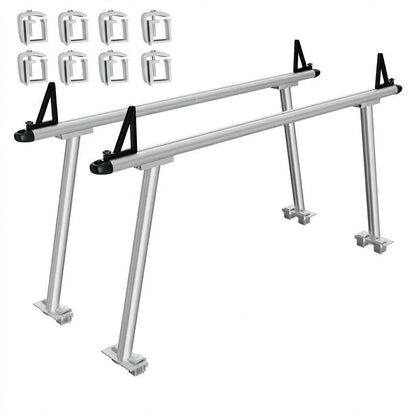 71" Aluminum Truck Ladder Rack, 800 Lbs Capacity Truck Rack, Heavy Duty Universal Pickup Truck Bed Rack with 8 No-Drill c-Clamps for Kayak, Surfboard, Lumber, Ladder & More
