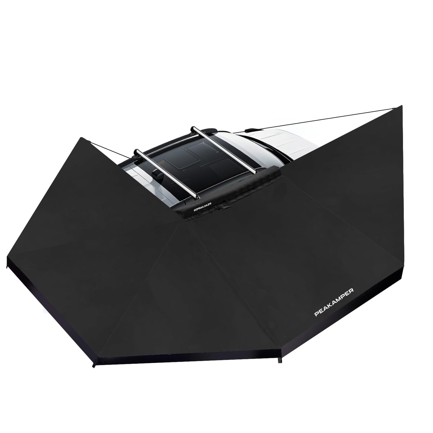 Peakamper 270 Awning Free Standing w/LED Light, 108 sq ft Shelter Car Side 270 Degree Awning, UV50+ Waterproof Wind Resistant for SUV Van Truck Vehicle, Passenger Side
