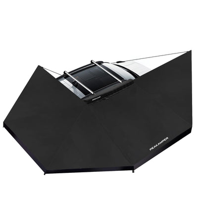 Peakamper 270 Awning Free Standing w/LED Light, 108 sq ft Shelter Car Side 270 Degree Awning, UV50+ Waterproof Wind Resistant for SUV Van Truck Vehicle, Passenger Side