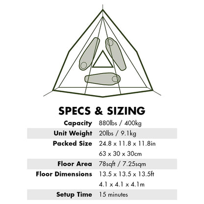 Tentsile Stingray V3 Tree Tent, Camping Hammock Tent, 3P Capacity, Portable Tree House Shelter for Campers, Backyards, Campgrounds (Dark Green)