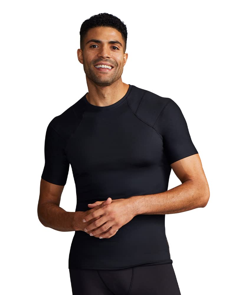 Tommie Copper Shoulder Support Shirt for Men, Posture Corrector Compression Shirt with UPF 50 Sun Protection