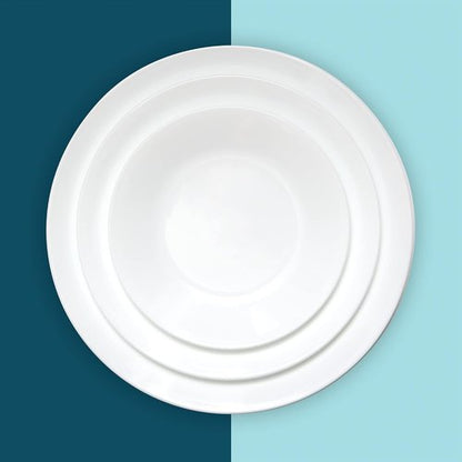 Corelle Vitrelle Salad Plate Set - Lightweight, Chip-Resistant Triple Layer Glass | 6.75" Winter Frost White