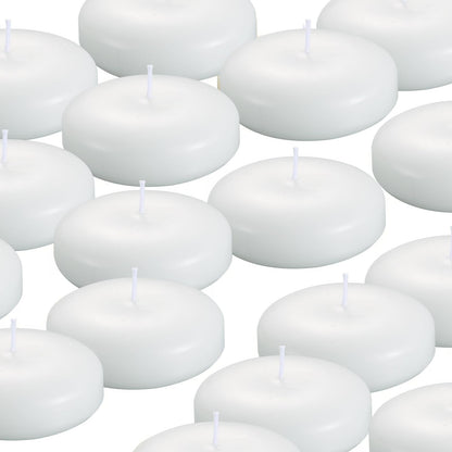 KNOURT 12 Pack Floating Candles, 3” White Unscented Dripless Wax Burning Candles, for Weddings, Party, Cylinder Vases, and Home Decorations…