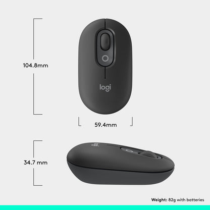 Logitech POP Mouse, Wireless Mouse with Customizable Emojis, SilentTouch Technology, Precision/Speed Scroll, Compact Design, Bluetooth, Multi-Device, OS Compatible - Heartbreaker Rose