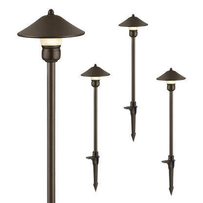 EDISHINE Low Voltage Pathway Lights, 3W 150 LM 3000K 16.5“ Tall LED Landscape Lights, 12V AC/DC 50,000Hrs Waterproof Aluminum Housing Outdoor Landscape Lighting for Path, Yard, Garden