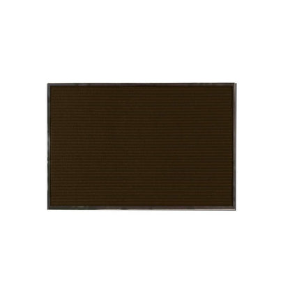 Restaurantware Comfy Feet 36 x 24 Inch No-Slip Floor Mat 1 Ribbed Carpet Utility Mat - Indoor and Outdoor for Homes Or Offices Brown Polyester Fibers Entry Mat Vinyl Backing Easy to Clean