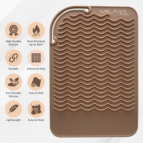 Heat Resistant Mat - Curling Iron Holder - Straightener pad - Flat Iron Holder - Silicone Mat for Hair Tools - Hot Tool Mat - Salon Tools - Hot Iron Holster - Vanity Mat - Vanity Accessories for Women