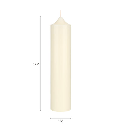 Mega Candles 6 pcs Unscented Romantic Ivory Taper Candles, Hand Poured Wax Candle 6.75 Inch x 1.5 Inch, Sensual Wax Role Play, SM Bondage, Couples, Home Décor, Wedding Receptions, Festivities