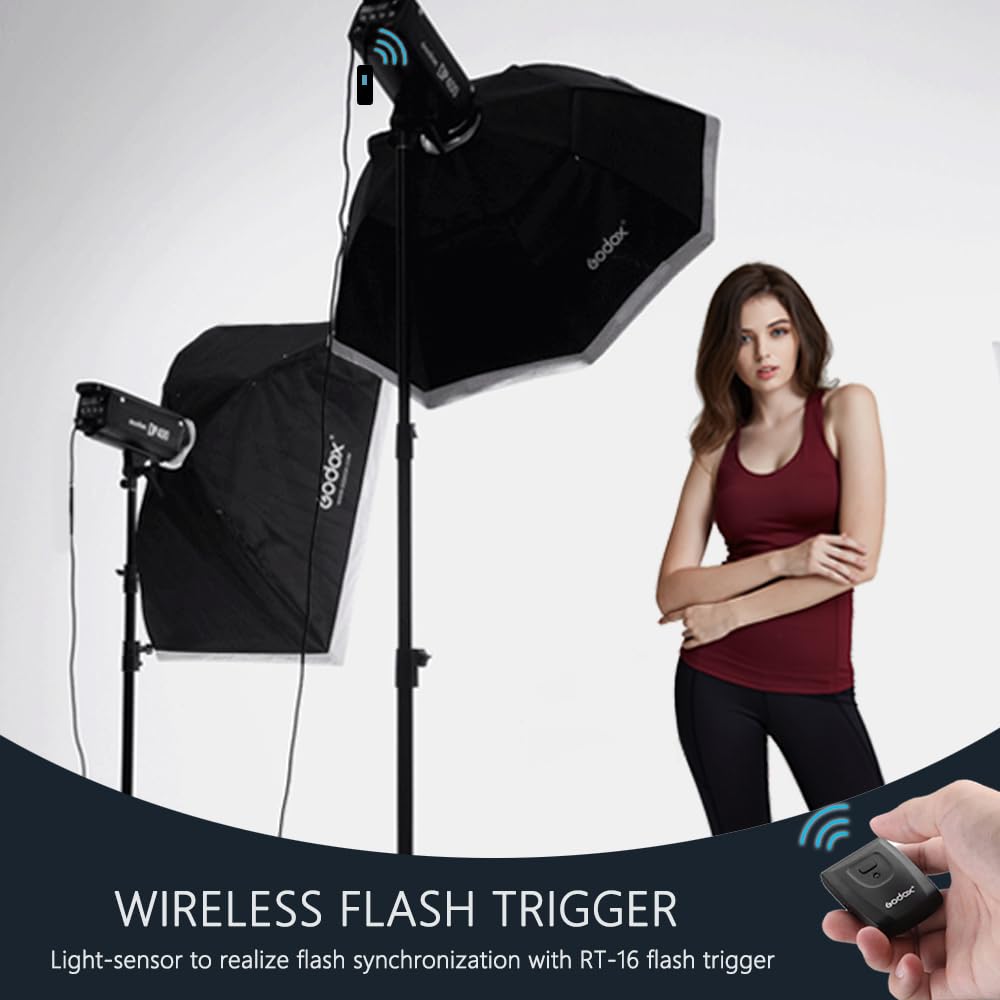 Godox Studio Flash Kit for Photography, 600W Studio Strobe Light Set with Bowens Mount, 2.4G X System MS300 Monolights, Flash Trigger, Softbox, Tripod Stands, Reflector Storage Bag, Umbrella