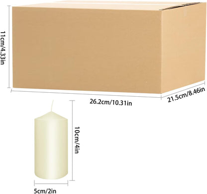 YOROXRG 2"x4" High Ivory Pillar Candles, Set of 20 Unscented. Bulk Buy. Ideal for Halloween, Wedding, Emergency Lanterns, Household, Wedding and Home Décor Candlesticks