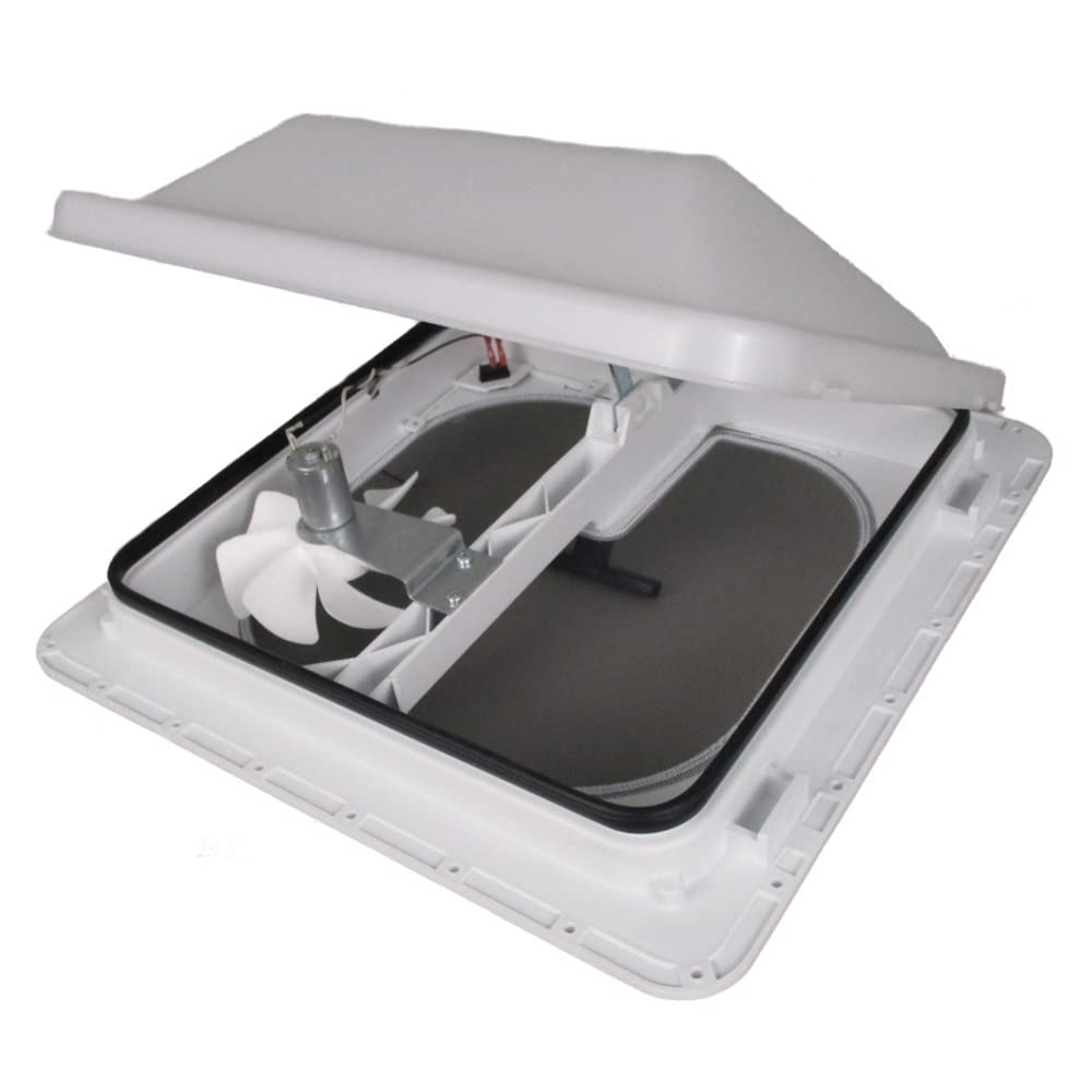Ventline V3094-601-00 Ventadome 12V DC Powered E-Z Lift Vent with Pop-Out Screen - 14", White