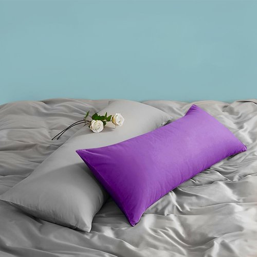 FLXXIE Body Pillow Cover - Super Soft Microfiber 20x54 Long Pillowcase | Envelope Closure, Stain Resistant, Purple