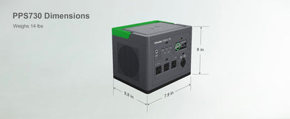 Schneider OffGrid 738Wh Portable Power Station, PPS730 Portable Solar Generator with Wireless Charging Pad, for Camping or Home