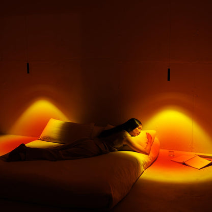 HALO EDITION Mag 2 Sunset Lamp - The Original - Portable Battery Light, Designed by Mandalaki in Italy, Dimmable LED Lamp, Flashlight, Magnetic System, USB-C Cable, Suspension Kit, IP54, 142x28 mm