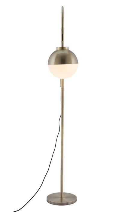 Zuo Waterloo Floor Lamp, Modern Steel Design, 68.9in H, White & Bronze, Model 56053