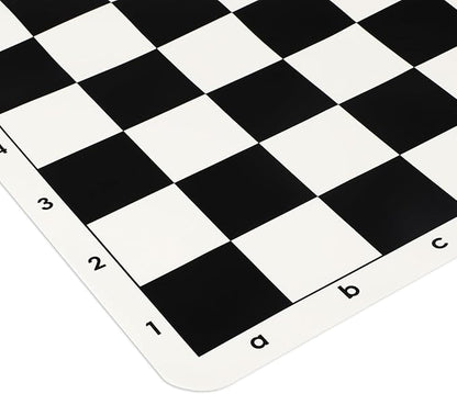 Tournament Chess Board 20 Inch Silicone Mat Black and White Squares with Mark