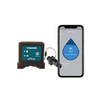 Topargee Bluetooth Water Tank Gauge - Real-Time RV, Caravan & Boat Accessory - Accurate RV Water Tank Level, Flow Monitoring (Liters/Gallons), Easy Setup, Tracks Usage, Memory Storage, App Integration