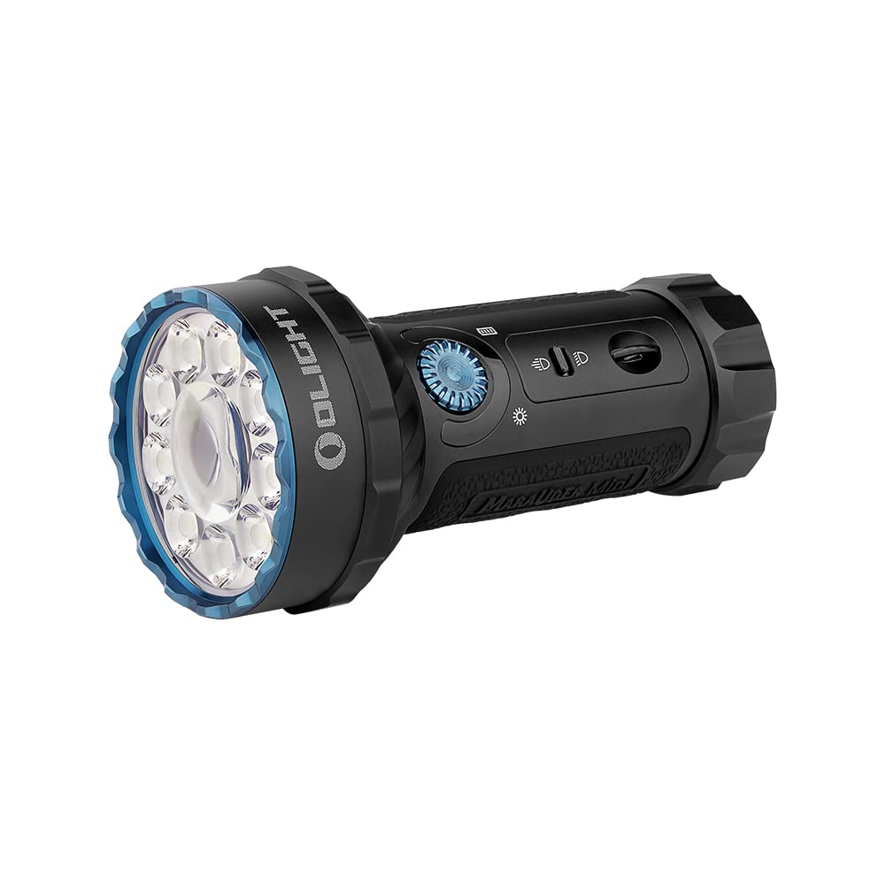 OLIGHT Marauder Mini 7,000 Lumens Bright Flashlight with 600 Meters Beam Distance, Powerful RGB Lights, Magnetic Rechargeable for Outdoors Work, Hunting, and Searching(Black)