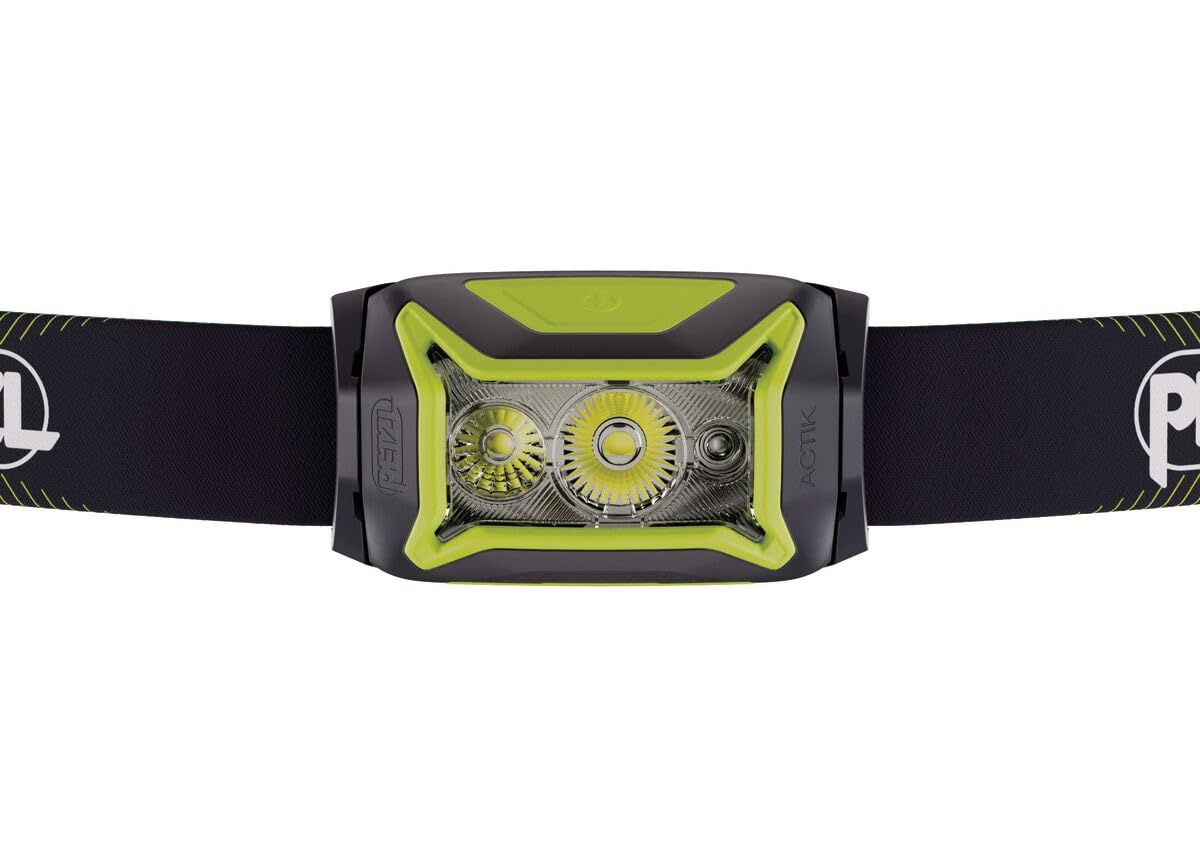 PETZL ACTIK CORE Headlamp - Powerful, Rechargeable 650 Lumen Light with Red Lighting for Hiking, Climbing, and Camping - Green