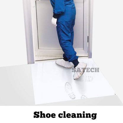 SATECH Sticky/Tacky/Adhesive Mat for Cleanroom Laboratory Construction Hospital Pets 36" x 45" White (Case of 4 Mats,30 Sheets Each)