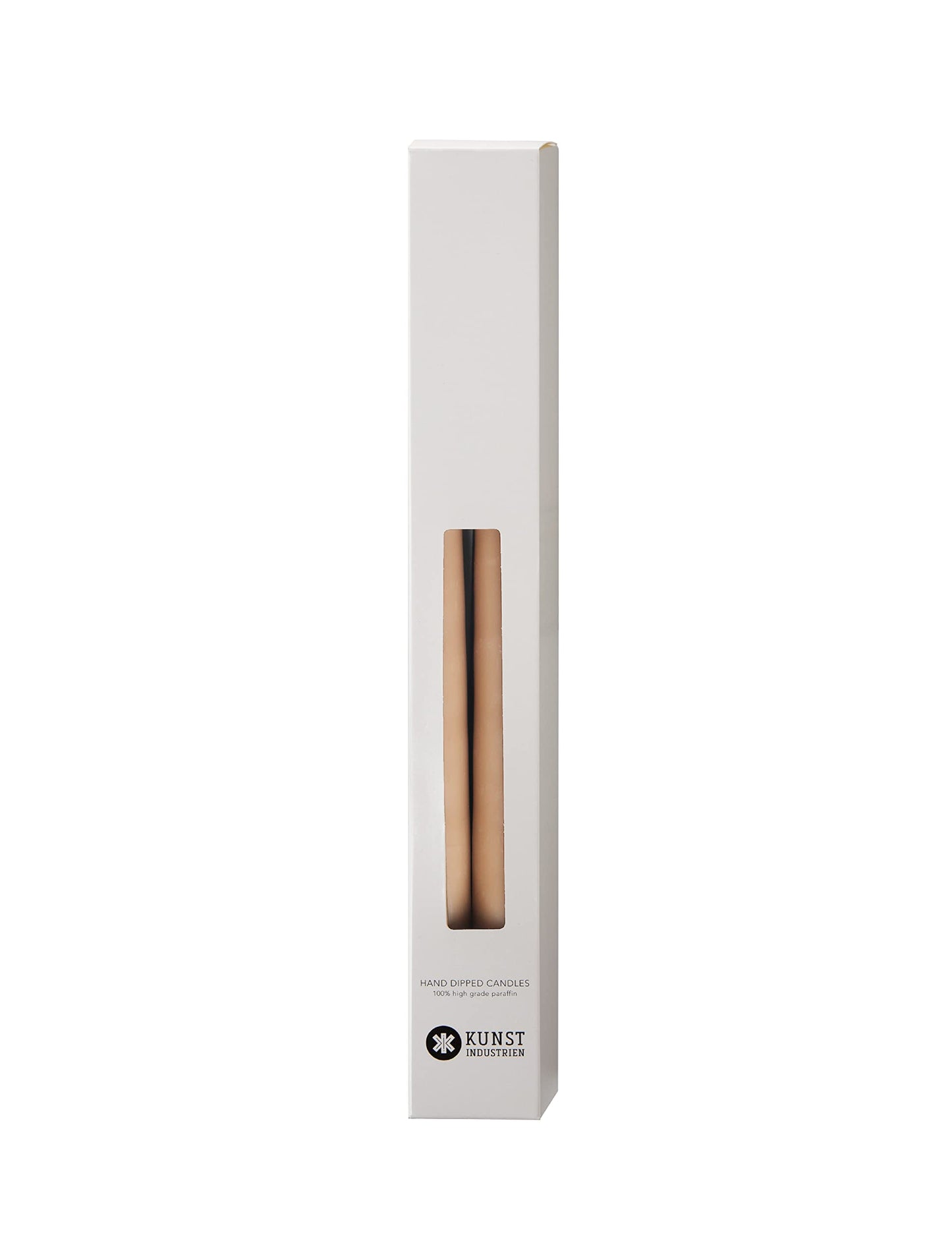 Kunstindustrien® Taper Candles – Set of 4, 13.8" – Made in Denmark, Long Burning Candles 15h, Unscented & Smokeless Candlesticks – Elegant Tall Candles for Weddings, Dinners & Home Decor (Nougat)