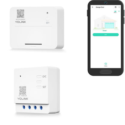 YoLink Smart Garage Door Solution Kit - Convert Any Garage Door to Smart in Seconds! Battery-Powered, No-Wires, No-Tools Super-Easy Installation. Compatible with Alexa & IFTTT