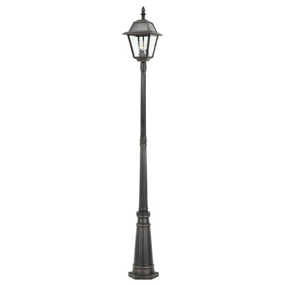 LUTEC Outdoor Solar Lamp Post Light, 300LM Waterproof, Aluminum, Brown, Dusk to Dawn for Garden, Patio, Yard