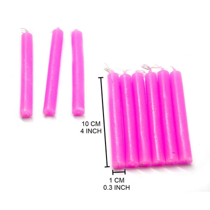 Vrinda® Set of 20-4" Mini Chime Ritual Spell Unscented Taper Candles – Ideal for Chime/Altar/Spell Work (Pink)