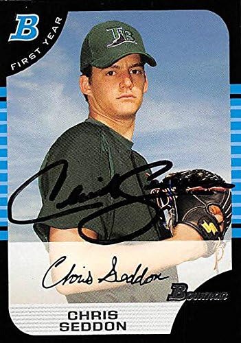 Sports Memorabilia Autograph Warehouse 247642 Chris Seddon Autographed Baseball Card - Tampa Rays 2005 Bowman 1st Year - No. 208 Rookie