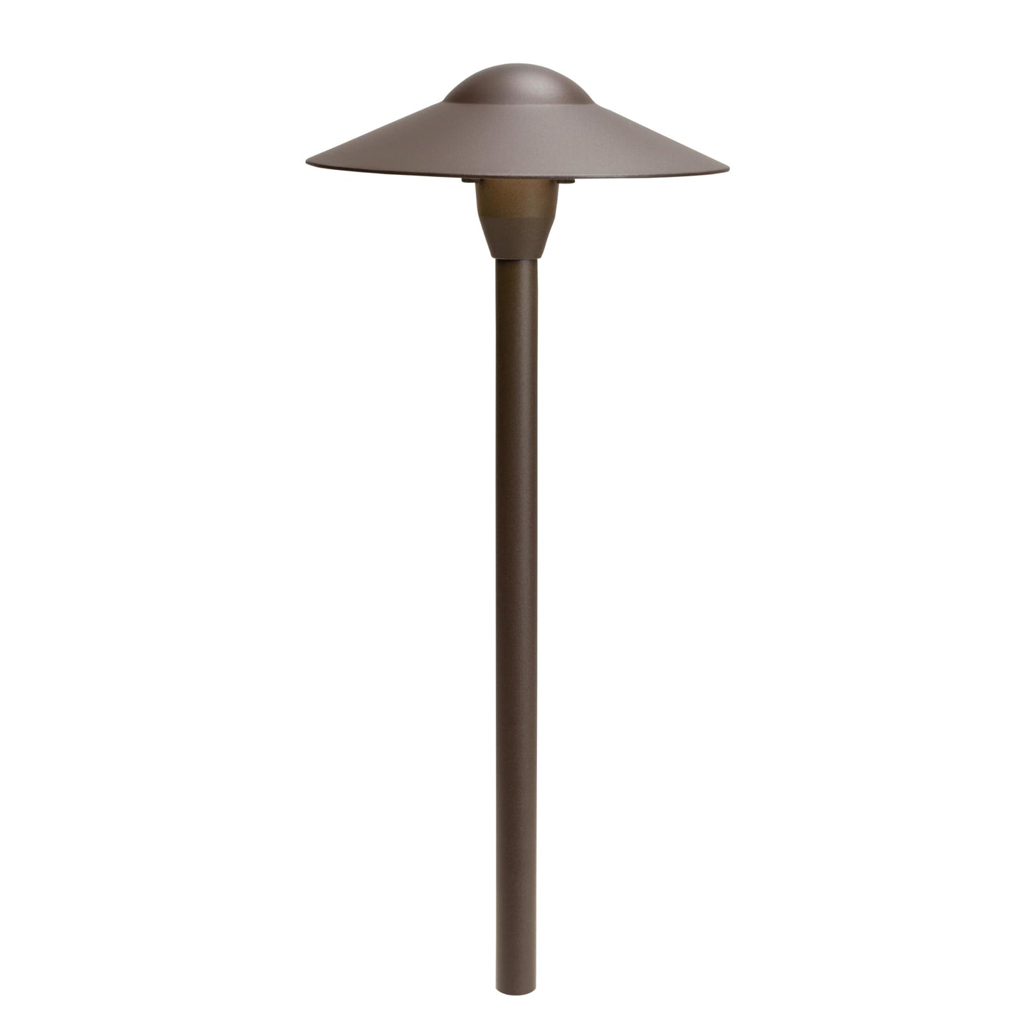 Kichler 8" Outdoor LED Path Light in Textured Architectural Bronze , 12V Adjustable Exterior Dome Light, (8.25" W x 21" H), 15310AZT