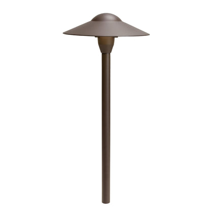 Kichler 8" Outdoor LED Path Light in Textured Architectural Bronze , 12V Adjustable Exterior Dome Light, (8.25" W x 21" H), 15310AZT