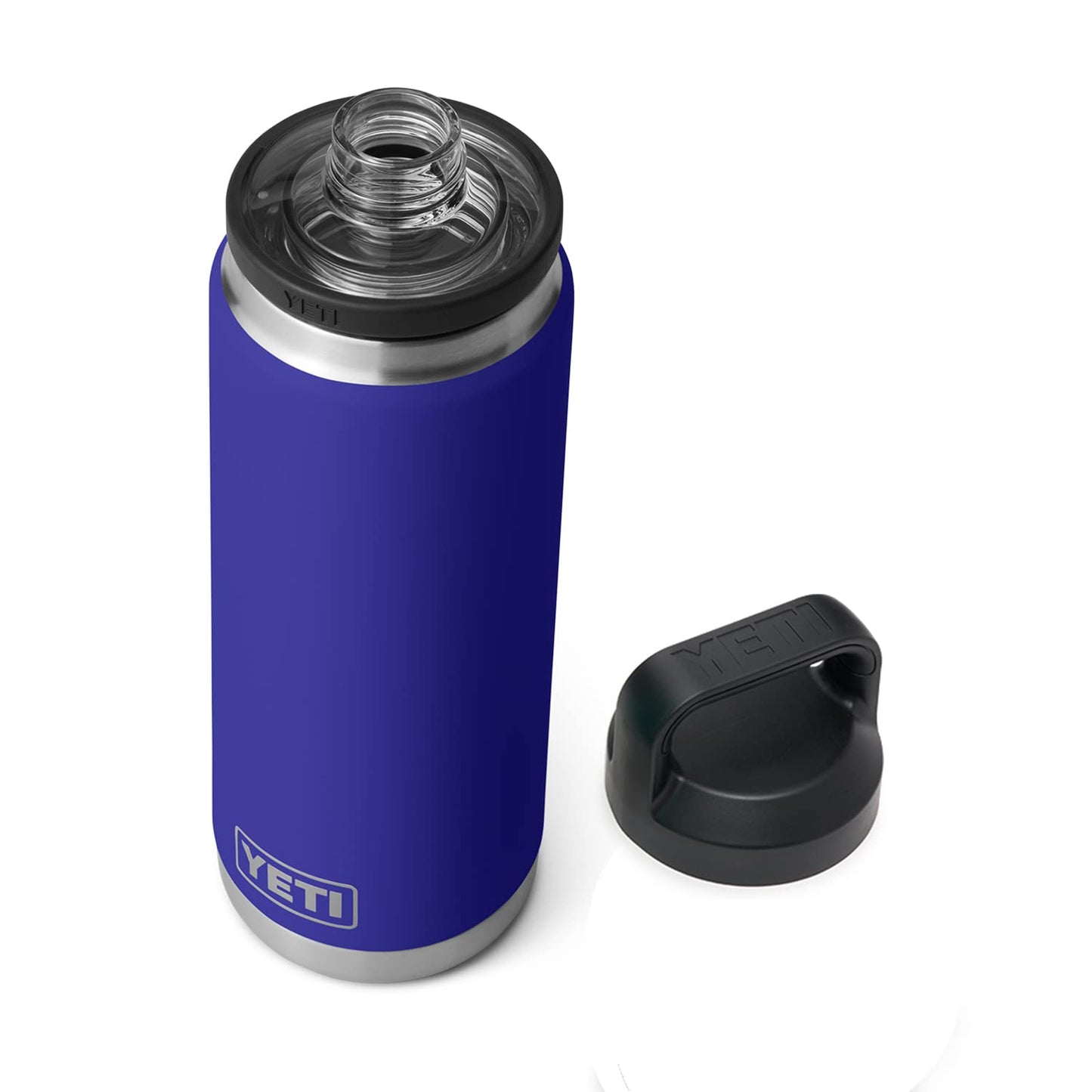 YETI Rambler 26 oz Bottle, Leakproof, Vacuum Insulated, Stainless Steel with Chug Cap, Offshore Blue