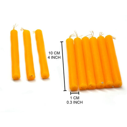 Vrinda® Set of 20-4" Mini Chime Ritual Spell Unscented Taper Candles – Ideal for Chime/Altar/Spell Work (Orange)