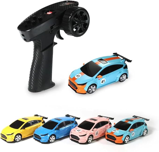 Mini RC Car with HD FPV Camera 1:43 Scale RC Drift Car for 25+ Mins Play 2.4GHz FPV Rc Car with LED Ambient Lights &amp Gyro Mini Racing Toys for Adults (RTR FPV Goggles Version/Pink)