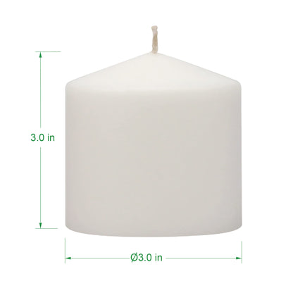 Stonebriar Unscented White Tall Pillar Candles, 18 Hour Burning Candle Pillars, Perfect for Decor, Weddings, Emergencies 3" X 3", 6 count