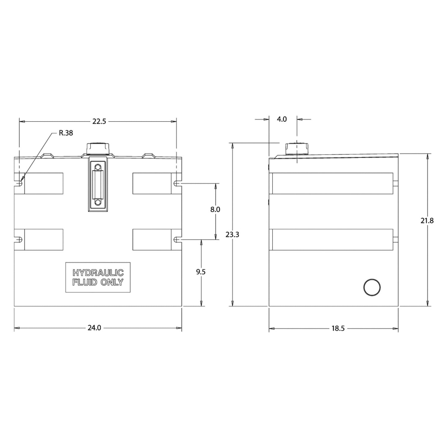 Buyers Products SMR25P 25 Gallon Poly Side Mount Tank Reservoir