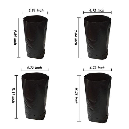 Frjjthchy 100 PCS Thicken Plastic Nursery Bags for Plants Fruit Flower Grow Bags Seedling Pots (7.87x15.75 in)