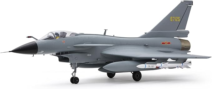 Fms Rc Jets 64mm J10 EDF Fighter Jet with Reflex Vigorous Dragon Rc Airplanes for Adults Remote Control Planes Air Force Gray Paint PNP(NO Transmitter Batteries and Charger)