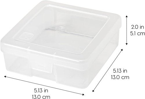 IRIS USA Pencil Case Boxes - 18-Pack Clear Plastic Organizing Containers with Snap Lid for Crafts & Stickers