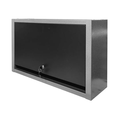 JZD Metal Wall Cabinet with Removable Shelf, Lockable Hanging Cabinet with Up Flip Door, for Kitchen Warehouse Utility Room Garage